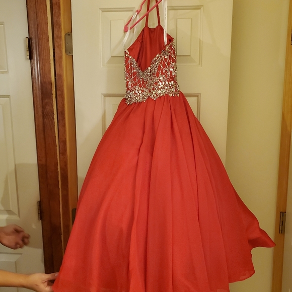 Rachel Allen Red Ballgown